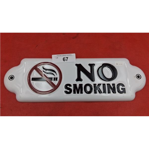 Vintage No Smoking metal sign 15"x5"