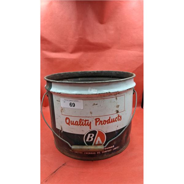 Vintage B/A 25LB grease pail