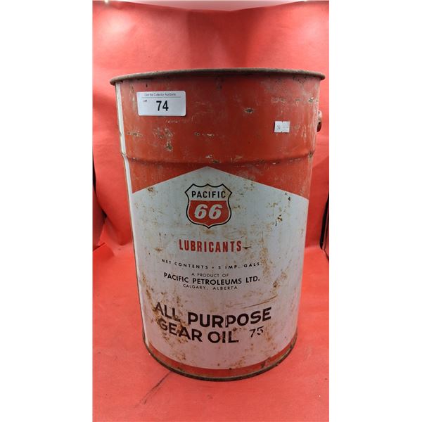 Vintage Pacific 66 lubricant pail 5 gallon