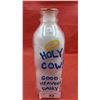Image 1 : Vintage "Holy Cow" quart glass milk bottle