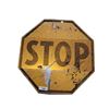 Image 1 : Vintage yellow metal STOP sign 25"