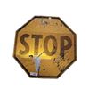 Image 3 : Vintage yellow metal STOP sign 25"