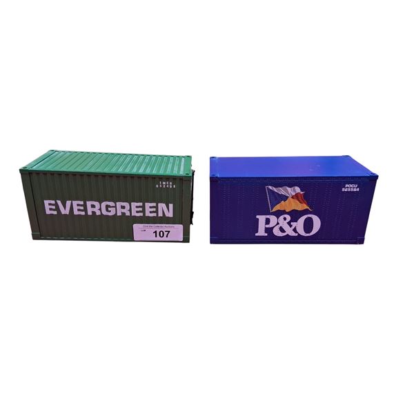 Pair of mini shipping containers 8"x4"