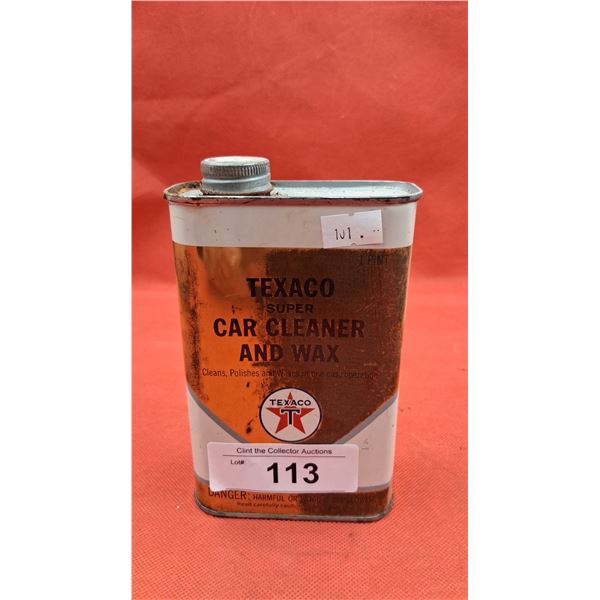 Vintage Texaco car cleaner & wax tin 1 pint