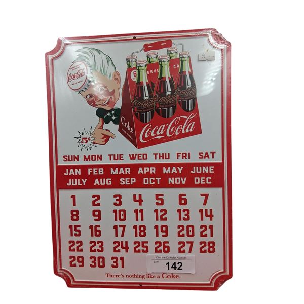 Nice reproduction tin Coke calendar