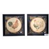 Image 1 : 2 vintage style rooster pictures 13"x13"