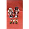 Image 1 : 2 wooden nutcrackers plus 2 small nutcrackers, 6" & 2"