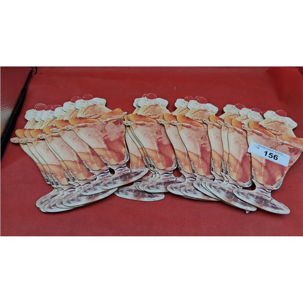 21 vintage cardboard ice cream advertisements 9"