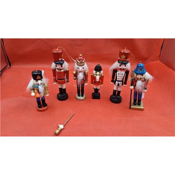 6 wooden nutcrackers 6" tall