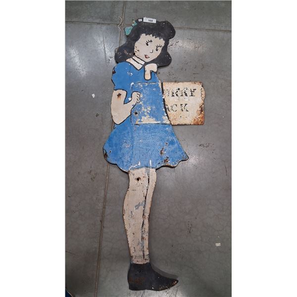 Vintage school crossing guard metal sign, 52" tall