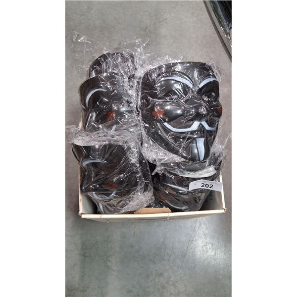 62 new black Guy Fawkes adult masks