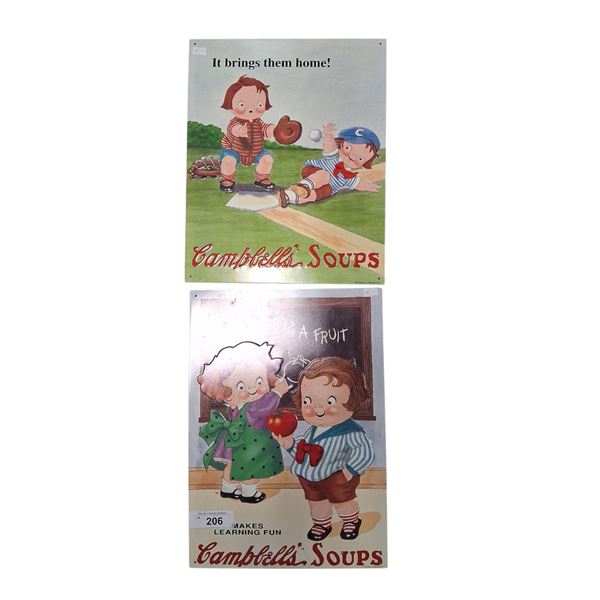 2 reproduction Campbell's Soup metal signs 15"x11"