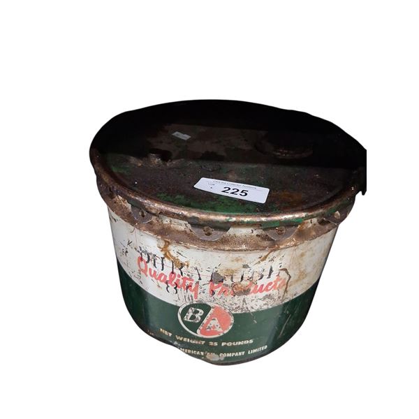Vintage B/A grease tin 25 lb