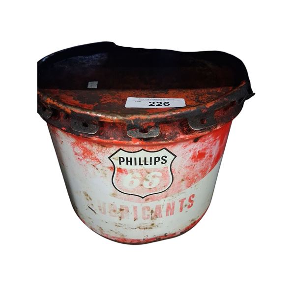 Vintage Phillips Petroleum 25 lb grease bucket