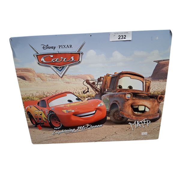 Nice tin Cars sign 20"x17"