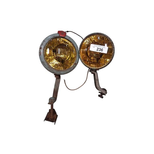 2 antique automotive/tractor lights 6" diameter each
