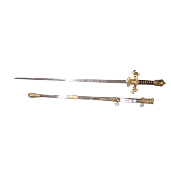 Vintage sword with beautiful handle 34"