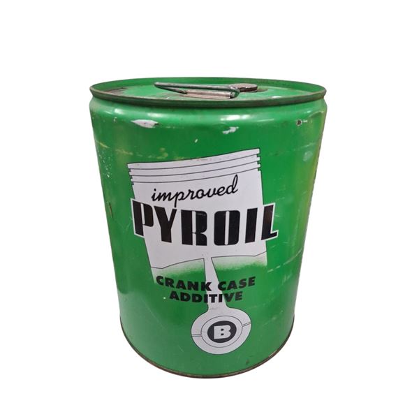 Vintage Pyroil crank case additive pail