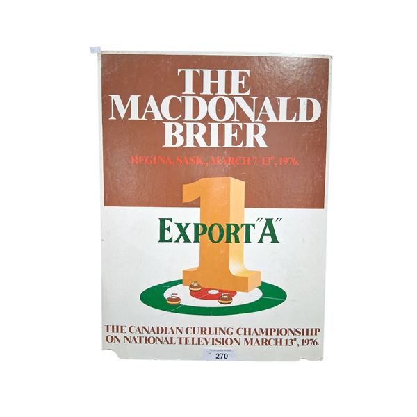 Hard to find vintage MacDonald Brier cardboard ad 1976, 24"x17"