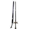 Image 2 : Vintage broadsword with leather sheath, 51", has small piece broken on hand guard