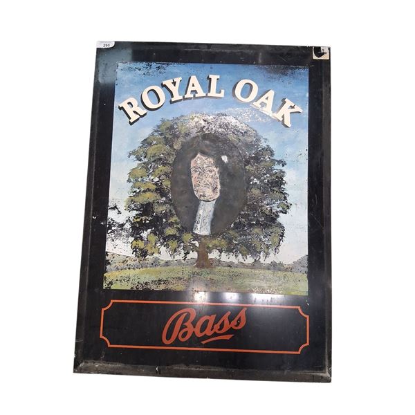 Vintage hand painted on metal pub sign, Royal Oak 46"x33"