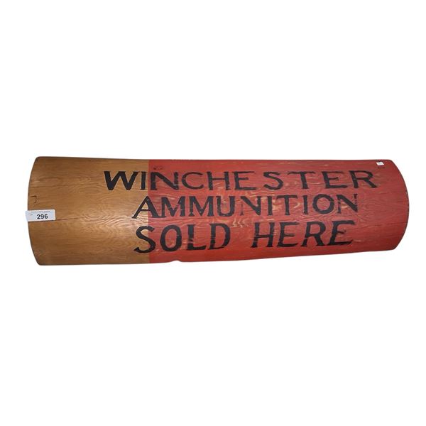 Vintage wooden Winchester shotgun shell sign, 40"x10"