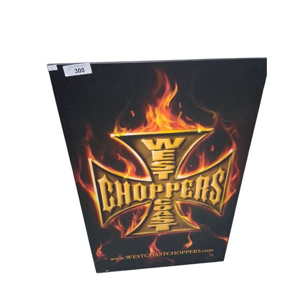 Vintage Westcoast Choppers wooden sign, 34"x22"