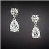 Image 2 : Gold & White Diamond 5.06 Cts Drop Earrings