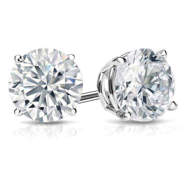 Gold & Lab  Diamond 5.00 Cts E/VVS Earrings Studs