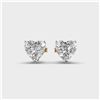 Image 1 : Gold & White Diamonds 3 Cts Hearts Ear Studs