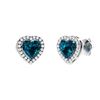 Gold Natural Hearts London Topaz Diamonds EarStuds