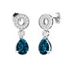 Gold Natural London Topaz Diamonds Drop EarRings