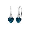 Gold Natural Hearts London Topaz Diamonds Drop EarRings