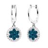 Gold Natural London Topaz Diamonds Drop EarRings