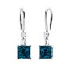 Gold Natural  London Topaz Diamonds Drop EarRings