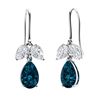 Gold Natural London Topaz Diamonds Drop EarRings