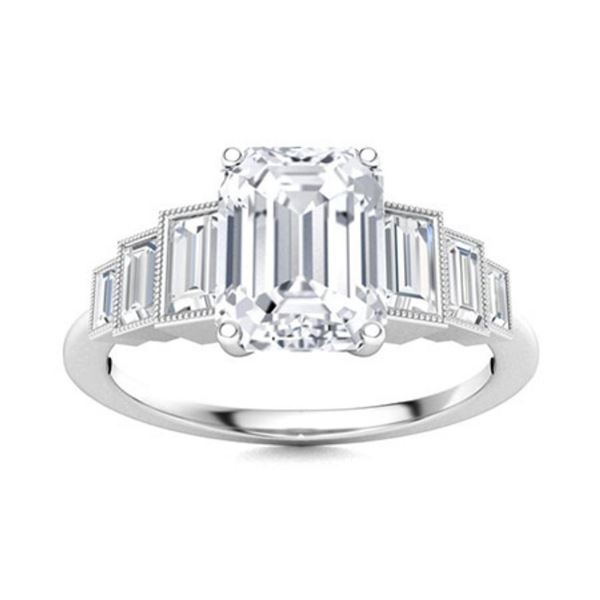 Gold & White Octagon Diamond 5.13 Cts Ring - E/VVS