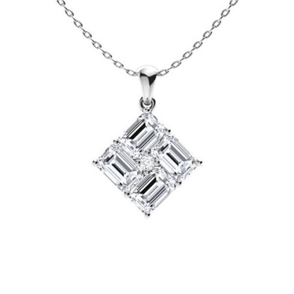 Gold & White Diamonds 2 Cts Necklace - E/VVS