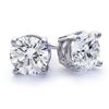 Gold & Brilliant White Diamond 4.10 Cts Earrings Studs - E/VVS