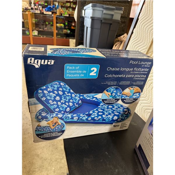Pack of two aqua pool or Tanner chaise lounges