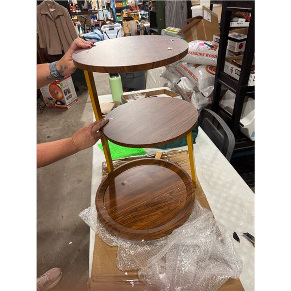 New tiered shelf needs assembly