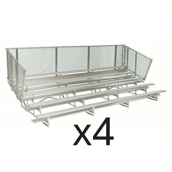 4 Bleacher Sets (Each Set Has 5 Rows, Seats 80, 24 Ft. Long) - New! $42,000 Total Retail Cost