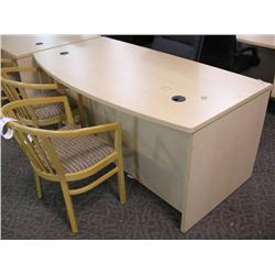 Maple Bowfront Double Pedestal Executive Desk