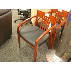 Cherry Leather Seat Client Chair