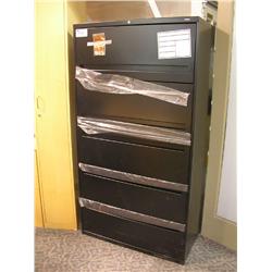 Black 5 Drawer Lateral File Cabinet