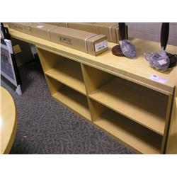 Maple Executive Credenza With Bookshelf