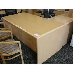 Maple L Shaped Executive Desk With Matching