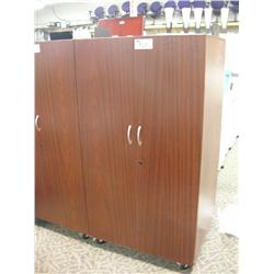 Mahogany 2 Door Locking Storage Cabinet