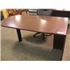 Image 1 : Mahogany Bullet Top Executive Desk With Matching