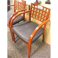 Cherry Framed Leather Client Chair